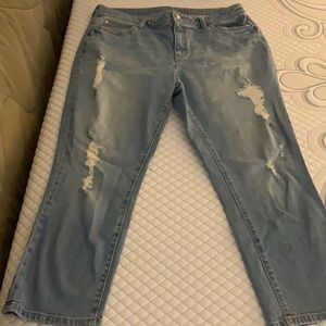 Jennifer Lopez Denim Distressed Capris